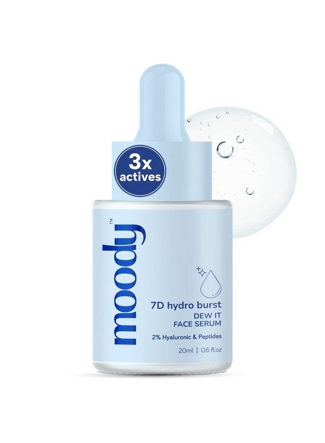 Moody 2% Hyaluronic Face Serum With Niacinamide Peptides For Dewy Hydrated & Plumped Skin With 7D Hydro Burst Daily Hydrating Face Serum For Bouncy Skin Paraben Free Serum For Men & Women 20 Ml - Image 1