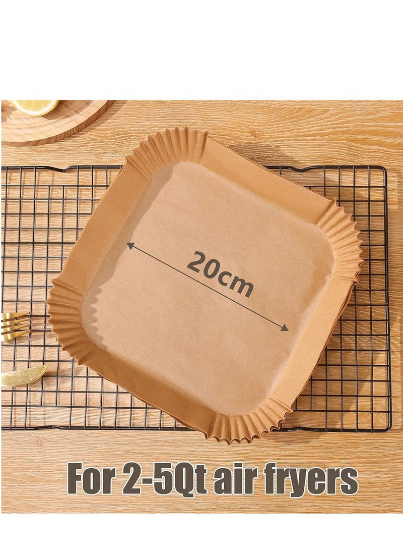 EHOME Air Fryer Liners 100 PCS Non-Stick Disposable Square Cooking Greaseproof Paper Parchment Paper Liner Compatible(7.9IN)  - Image 3