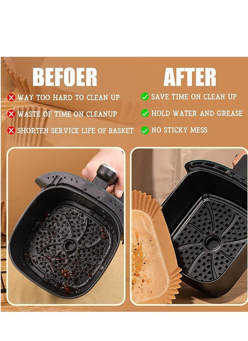 EHOME Air Fryer Liners 100 PCS Non-Stick Disposable Square Cooking Greaseproof Paper Parchment Paper Liner Compatible(7.9IN)  - Image 5