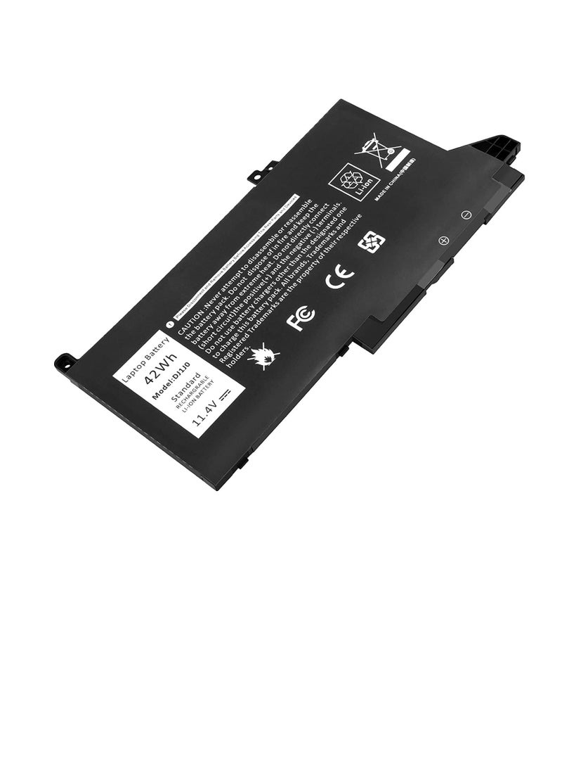 Generic - Replacement 11.4V 42Wh DJ1J0 PGFX4 Laptop battery compatible for Dell Latitude 7280 7290 7380 7390 7480 7490 Lithium-Ion 451-BBZL PGFX4 ONFOH DJ1JO,new replace battery - Image 1