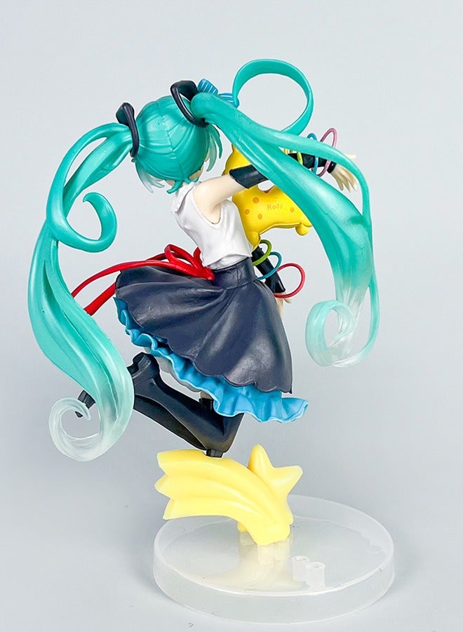 general Hatsune Miku figure jumping horse Hatsune miku two-dimensional anime beauty scenery model ornaments chassis decoration - Image 3