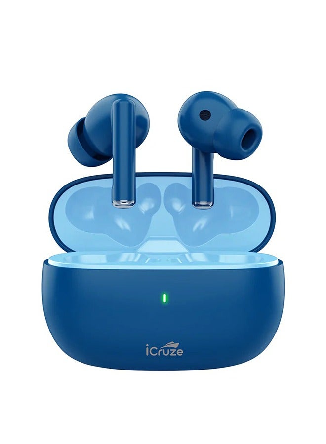iCruze سماعات أورا TWS - بلوتوث 5.3، 40 ساعة وقت تشغيل، ENC، محركات 13 مم، عزل الضوضاء، تحكم باللمس، شحن Type-C - Image 1