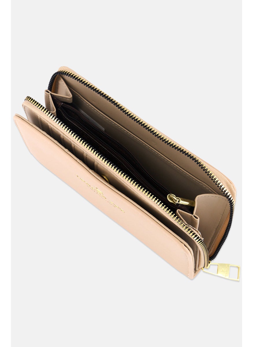 London Fog Women Single Zip Around With Front Fold Wallet 11 H x 18 L x 2 W cm, Cream  - Image 3