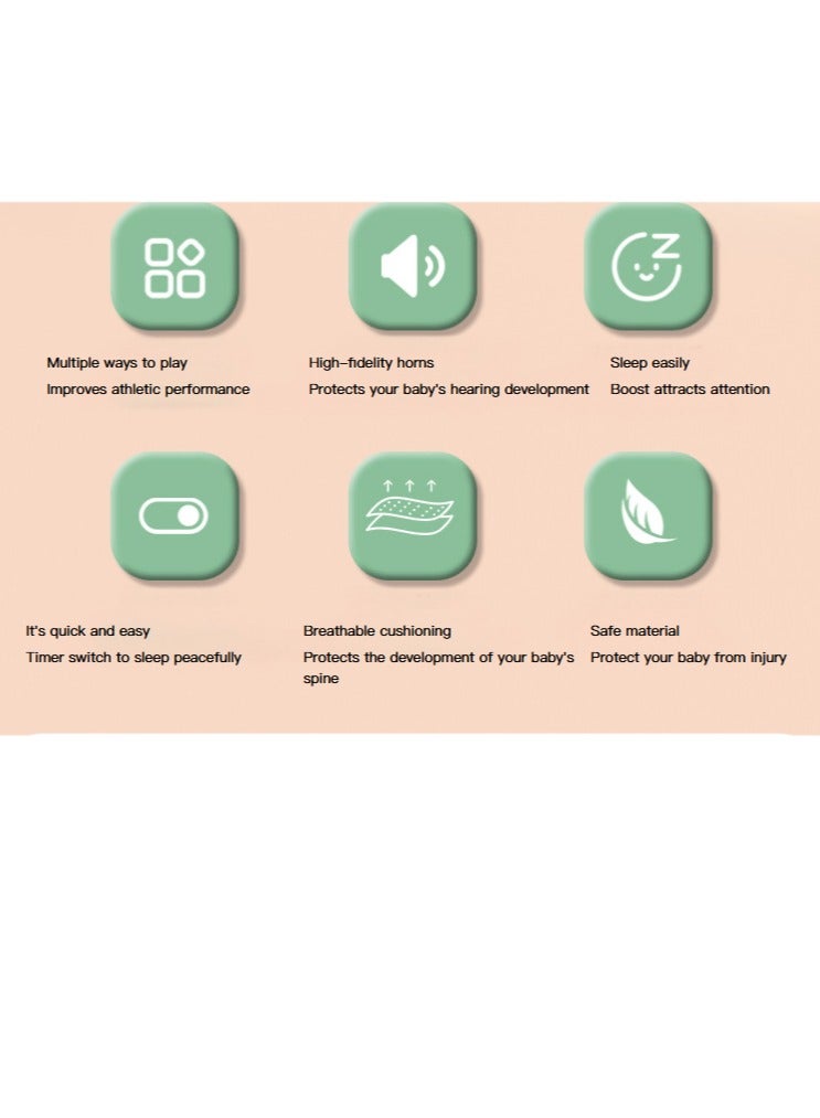 عام ألعاب البيانو الصالة الرياضية الرف 0-1 سنة من عمر الطفل الموسيقى الخفيفة ولطيفة حديثي الولادة دواسات الموسيقى البيانو الأطفال التعليمية للتعليم المبكر ألعاب اللياقة البدنية 72x58x38 سم - Image 2