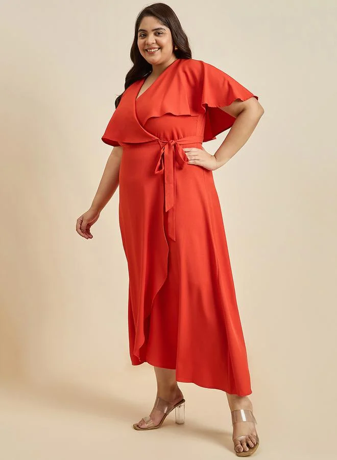 Femmella Ruffled Wrap Dress