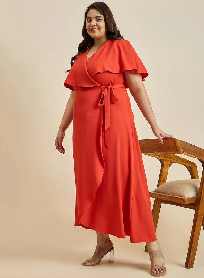Femmella Ruffled Wrap Dress