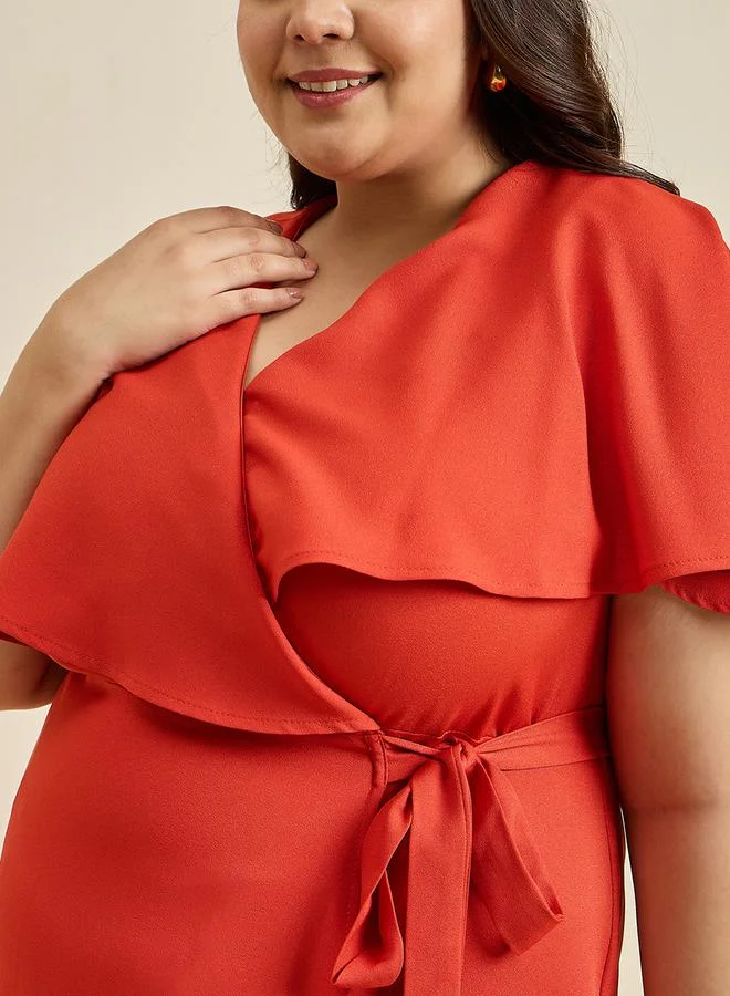 Femmella Ruffled Wrap Dress