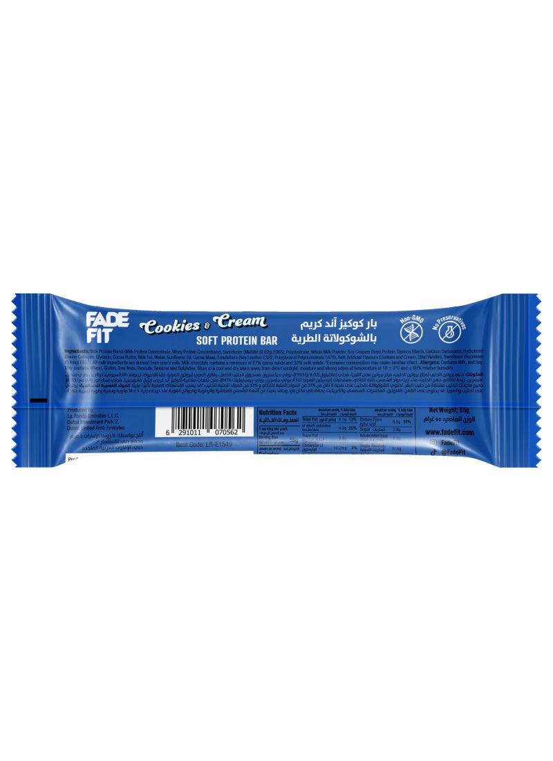 Fade Fit Cookies and Cream Soft Protein Bar - Image 2