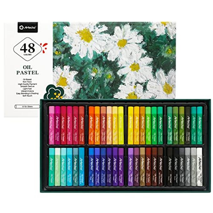 Artecho Oil Pastels Set of 48 Colors, Soft Oil Pastels for Art Painting, Drawing, Blending, Art Supplies for Artists, Beginners, Students, Teachers (10 x 70 mm) - Image 4