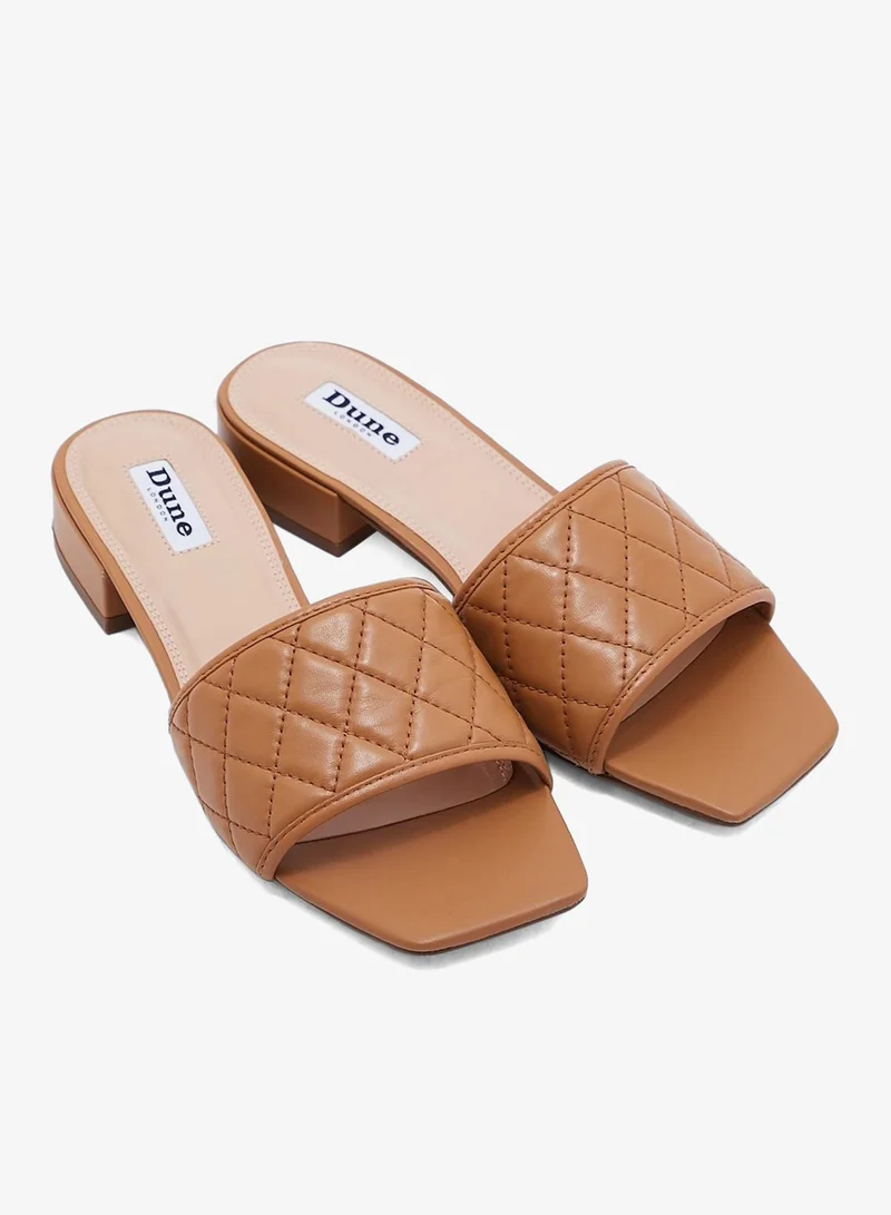 Dune London Casual Quilted Low Heel Sandals