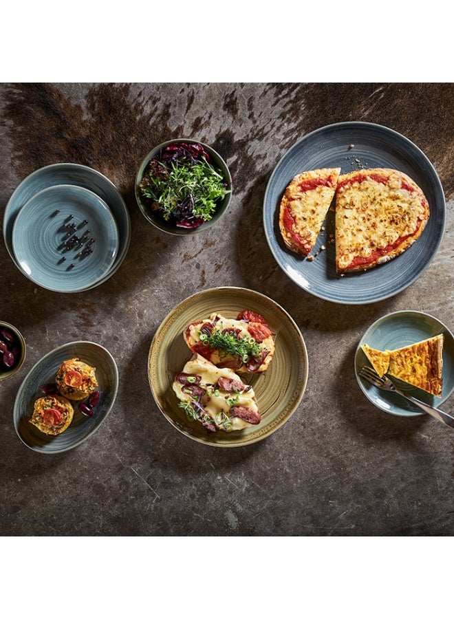 RAK Porcelain Spot Sapphire Blue Pizza Plate 33cm (12.9") | Elegant Hand-Decorated Rakstone Plate | Premium Quality Large Round Dinnerware | Perfect Pizza Plate for Restaurants, Cafes & Homes | Durable, Chip-Resistant & Lightweight | Oven, Microwave & Dishwasher Safe | Stylish Sapphire Blue Finish | Ideal for Gourmet Dining, Flatbreads & Sharing Dishes | Functional, Versatile & Sophisticated | Luxury Blue Porcelain Plate for Professional Foodservice & Fine Dining Collections - Image 2