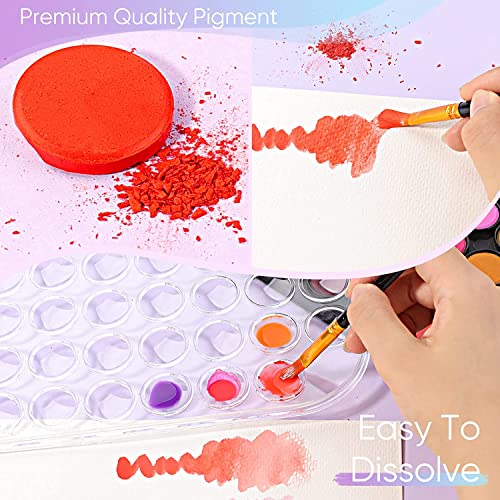RVOGJP 48-Color Watercolor Paint Set With Brush, Refillable Water Brush Pen, Palette, and Water-Washable Paints for Kids, Adults and Artists - Image 5