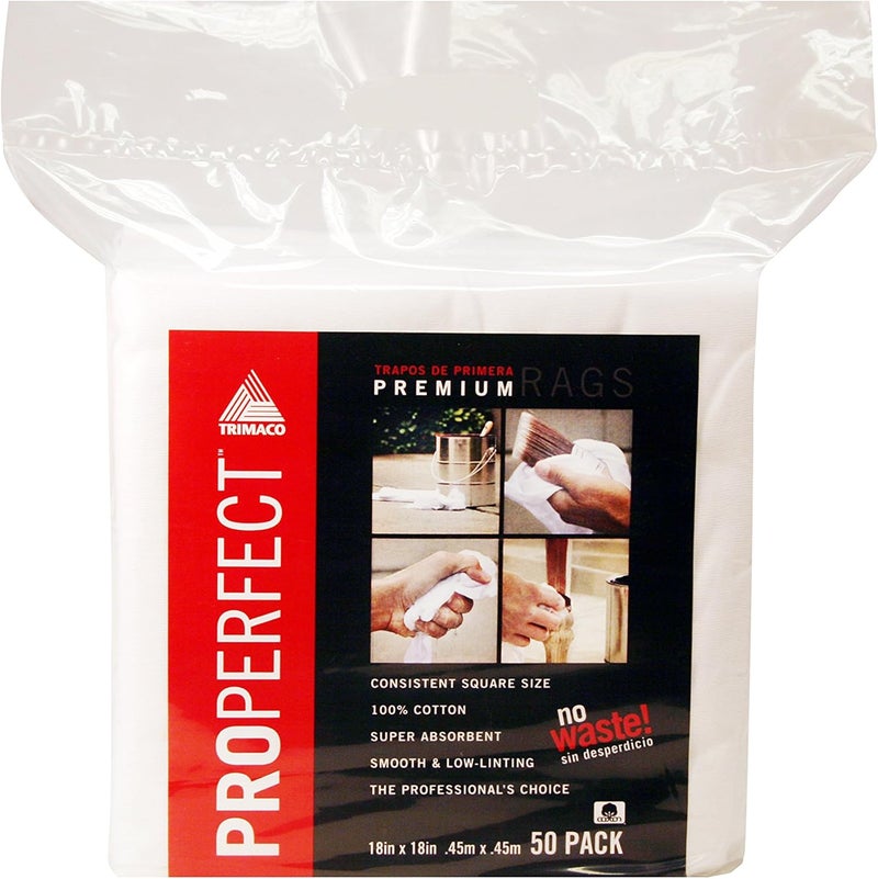 Trimaco 82555 ProPerfect Rag 50 PK Bag Whte - Image 1