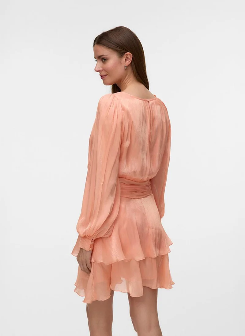 Vero Moda Women's VMELISA Long Sleeve Detail Short Dress