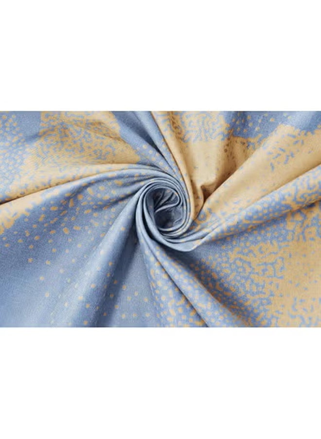 BSB HOME Premium Glace Cotton 180 TC Double Fitted Bedsheet Set with 2 Pillow Covers 72 x 78 + 10 inches – Blue/Yellow - Image 3