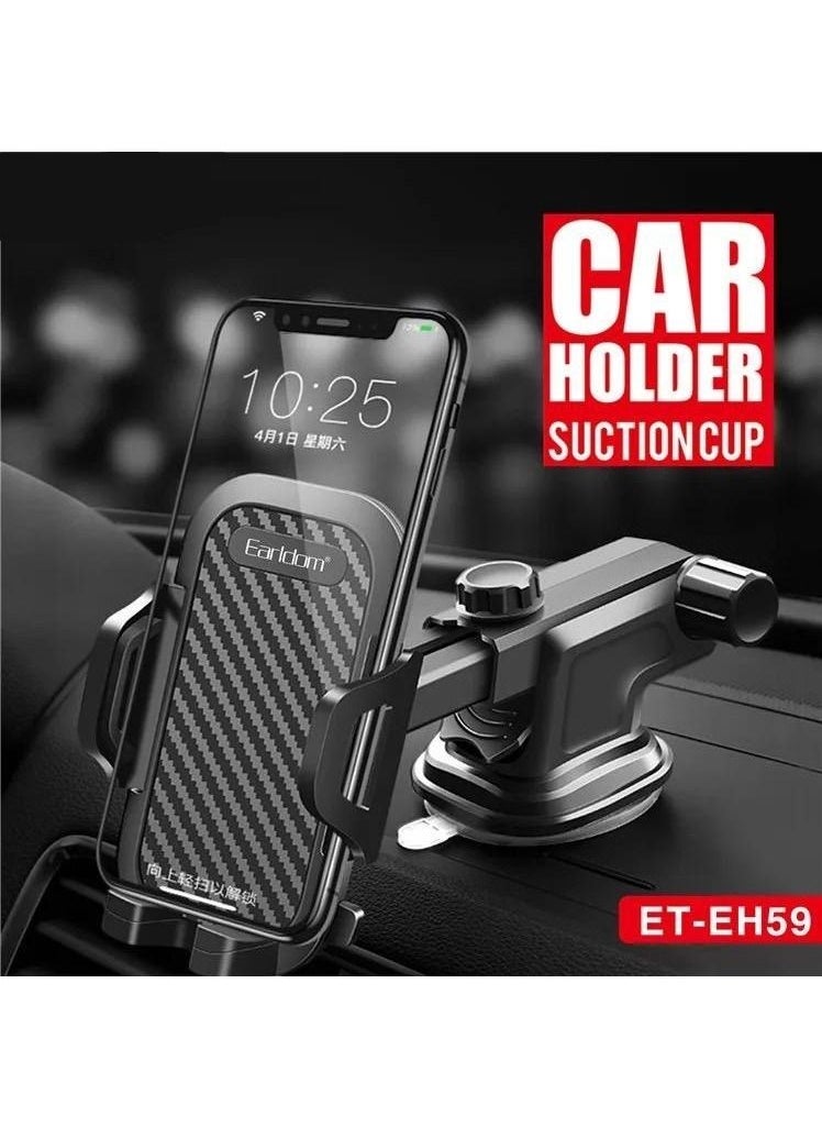 Earldom "360° Rotating Car Phone Mount – Universal Suction Cup Holder for Windshield & Dashboard | Secure Grip, Adjustable for GPS & Hands-Free Calls (ET-EH59)" - Image 3