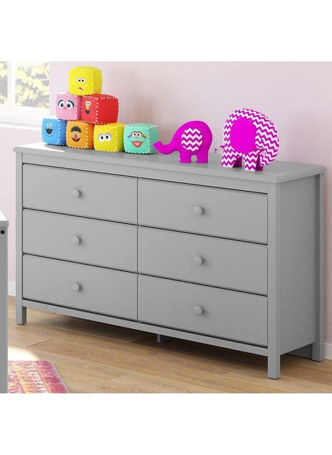 Al Home Kids Dresser: 133x42x82 Wood, Grey by Alhome 