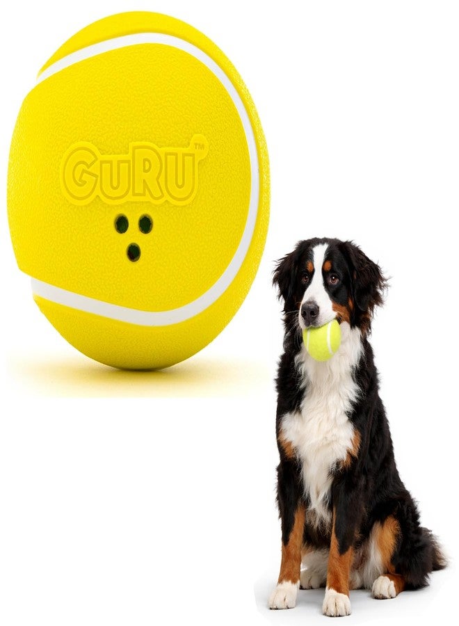 GURU Pet Giggling Tennis Ball - 4.5" Yellow Dog Toy with Motion-Activated Sounds for Entertainment - Non-Toxic Rubber Chase & Bounce Dog Toy for Interactive Play, Dog Enrichment & Endless Fun - Large - Image 1