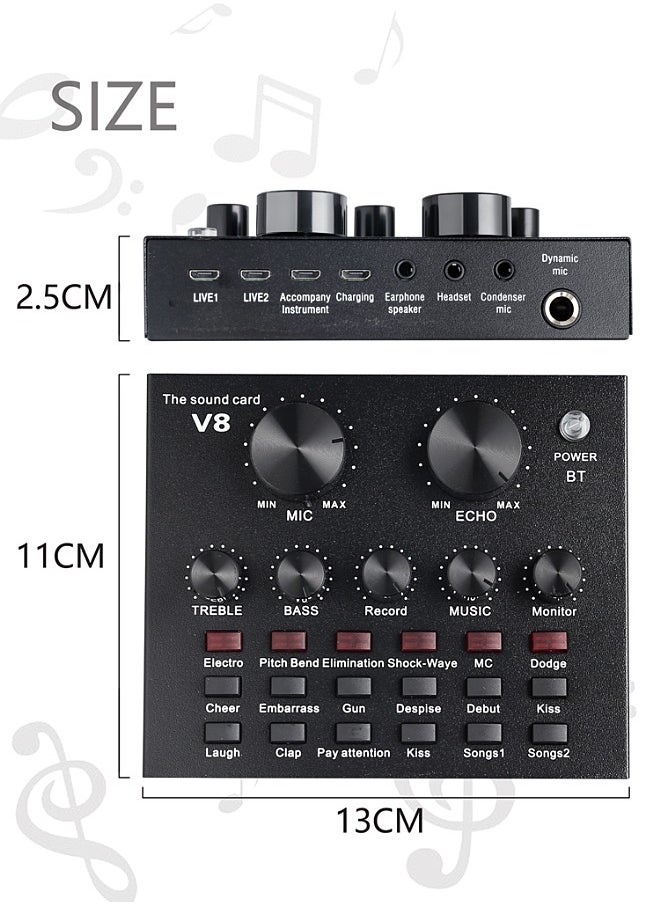 Mi VAZA - V8 Live Sound Card, Intelligent Volume Adjustable Audio Mixer - Image 1