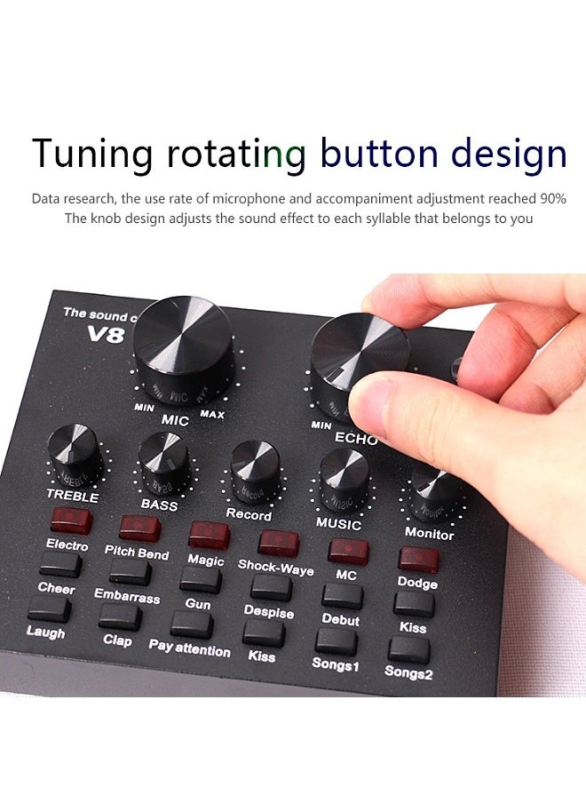 Mi VAZA - V8 Live Sound Card, Intelligent Volume Adjustable Audio Mixer - Image 1