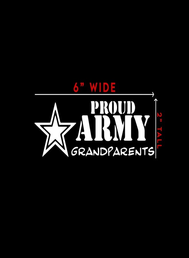 Bargain Max Decals Proud Army Grandparents Sticker Decal Notebook Car Laptop 6" x 2" (White) - Image 4