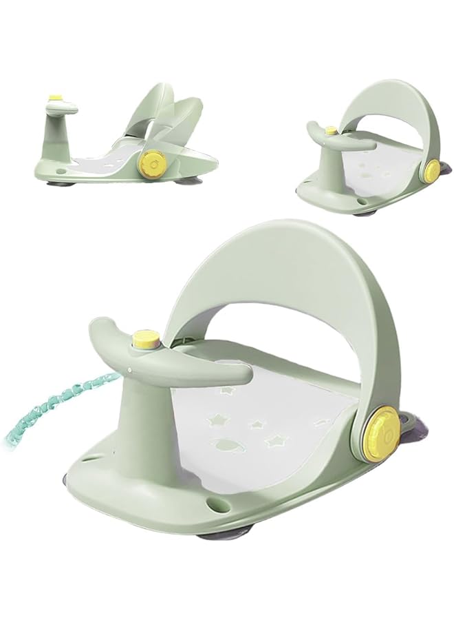 TRASSLE Baby Bathtub Seat For Sit Up Infant Toddler Bath Seat Shower Chair With Adjustable Backrest Support Suction Cups Non Slip Mat For 6 18 Months - Image 1