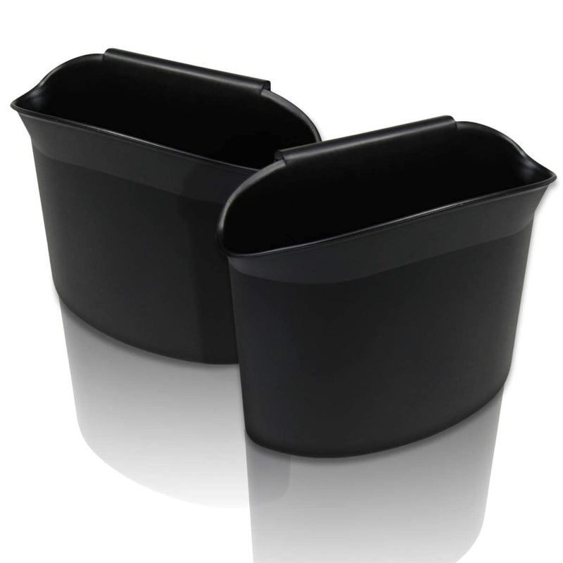 ZONETECH Portable Hanging Mini Car Garbage Can - 2-Pack Classic Black Trash Can - Image 1