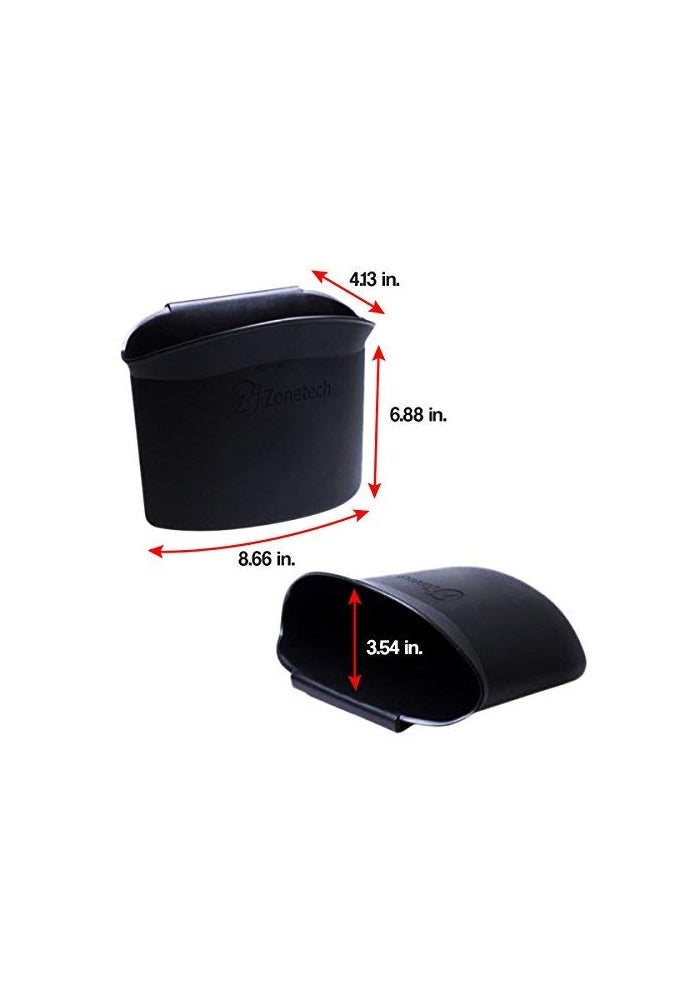 ZONETECH Portable Hanging Mini Car Garbage Can - 2-Pack Classic Black Trash Can - Image 3