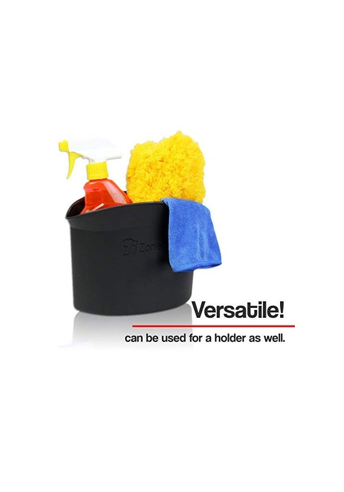 ZONETECH Portable Hanging Mini Car Garbage Can - 2-Pack Classic Black Trash Can - Image 4