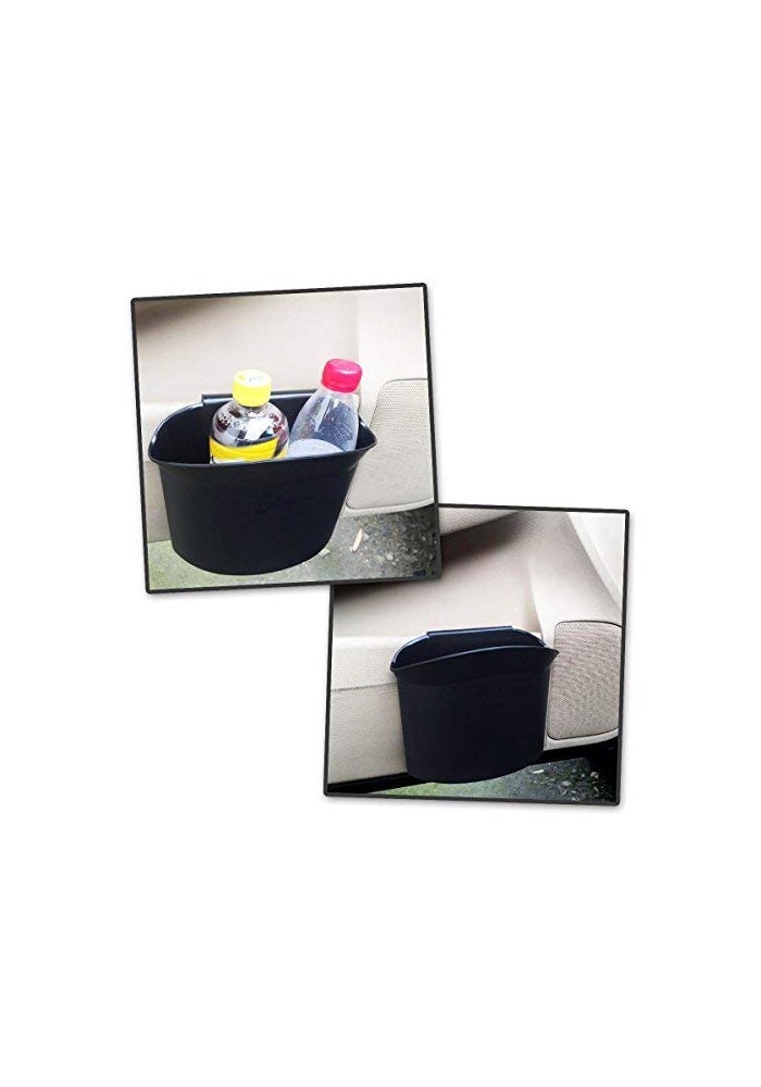 ZONETECH Portable Hanging Mini Car Garbage Can - 2-Pack Classic Black Trash Can - Image 2