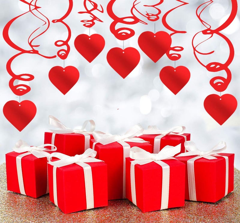 Jollystyle 36Pcs Heart Decorations Hanging Swirls - Valentines Day Party Supplies Favors Ceiling Decor - Image 5