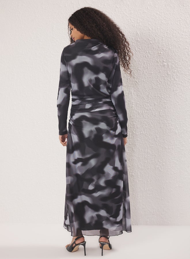 trendyol Anthracite Gradient Knitted Dress - Image 4