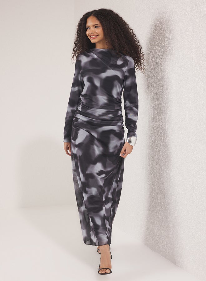 trendyol Anthracite Gradient Knitted Dress - Image 1