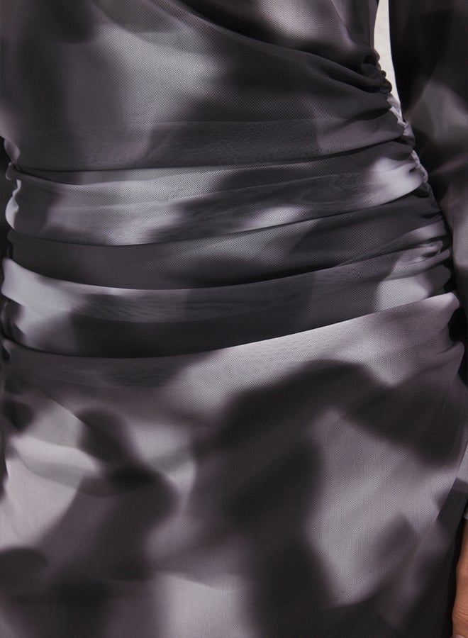 trendyol Anthracite Gradient Knitted Dress - Image 3