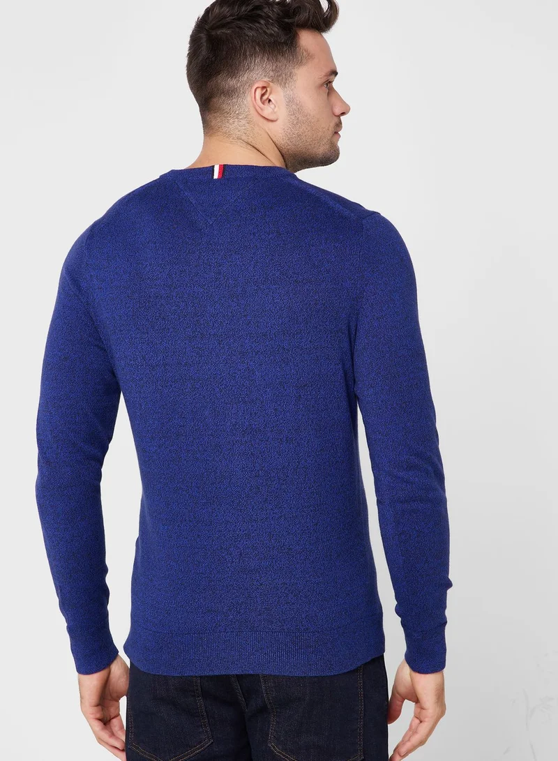 TOMMY HILFIGER Logo V-Neck Sweater