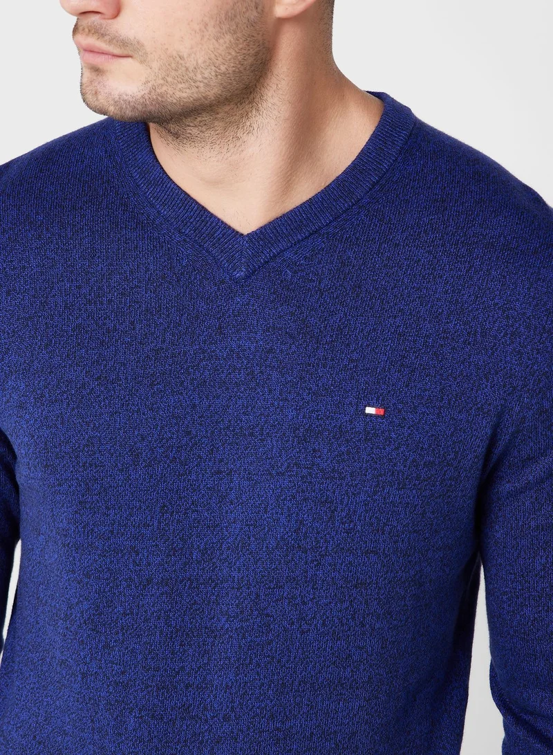 TOMMY HILFIGER Logo V-Neck Sweater