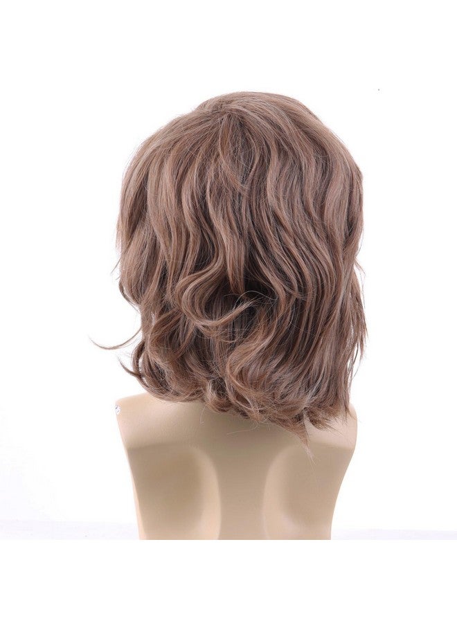 RightOn Shaggy Wig Men Short Wavy Brown Wig 60S 70S Male Rocker Costume Wig For Halloween Cosplay Party Glasses Not Include - Image 2