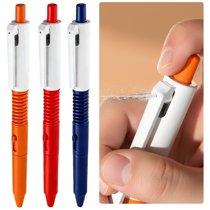 KFHENSOMR Pen That Sprays Water Water Spary Kids Toy Pen 2 in 1 Funny Prank Retractable Pens for Pranks and Tricks Writing and Spraying Blue Red Orange 3pcs - Image 3