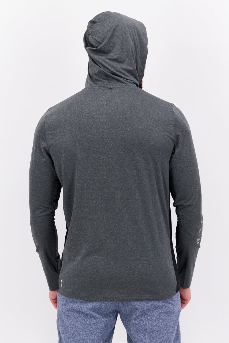 Hurley Men Sportswear Fit Long Sleeve Training Hood, Grey  - Image 4