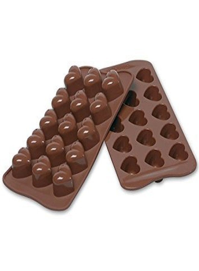 Genericc Silicone Chocolate Making Mould, Heart Shape, 15 Slots, Food Grade, Brown - Image 4