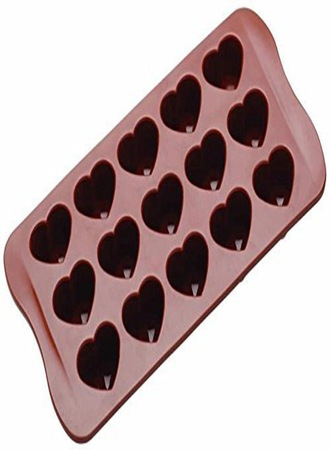 Genericc Silicone Chocolate Making Mould, Heart Shape, 15 Slots, Food Grade, Brown - Image 2
