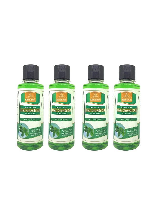 Khadi Pure Herbal Tulsi Hair Growth Oil 210Ml Set Of 4 - Image 2