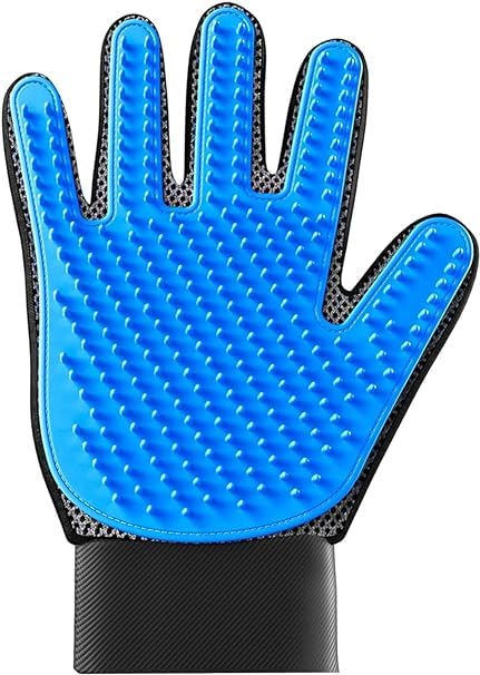 Fabbay pet Grooming Gloves for Hygenic Cleaning | Removing Hair | Bathing | with Long/Short/Curly Hair | Pet Hair Gloves for Dogs & Cats (Single - Sided Glove, Single)