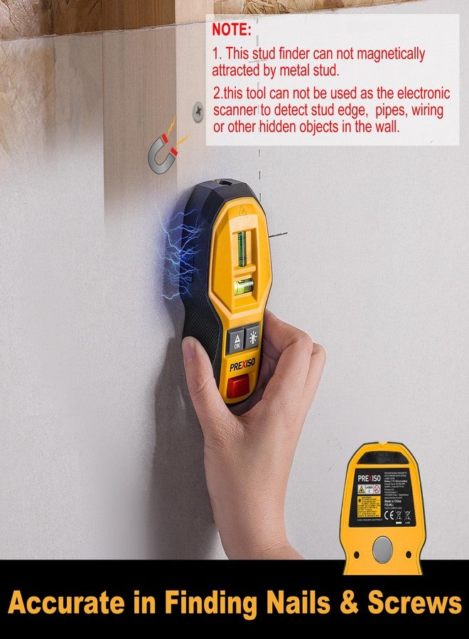 بريكسيسو مستوى ليزر خطي متقاطع 2 في 1 قابل لإعادة الشحن من PREXISO مع كاشف مغناطيسي للمسامير، ليزر خطي مضغوط مع قوارير فقاعات LED لوضع علامات دقيقة، كاشف مسامير، ماسحات جدارية لتعليق الإطارات والصور - Image 3