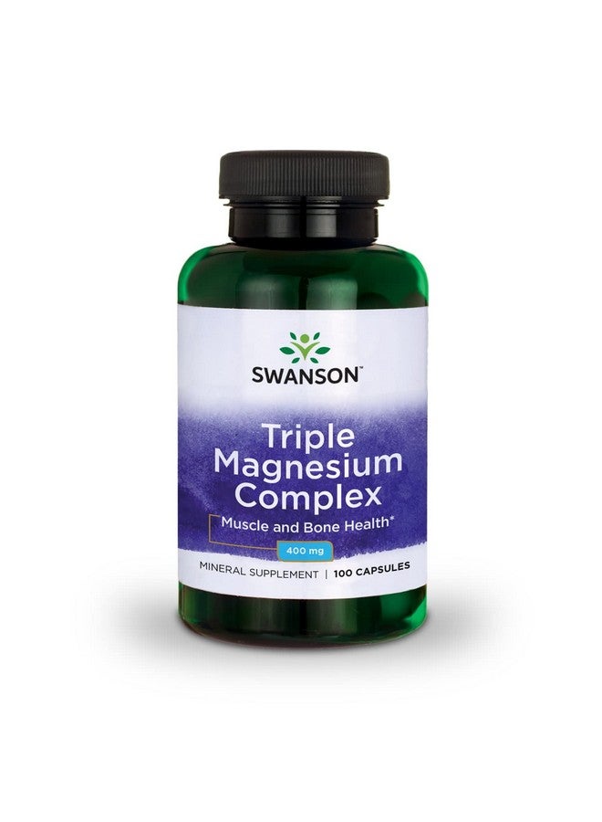 SWANSON Triple Magnesium Complex 100 Capsules 400Mg Each - Image 2
