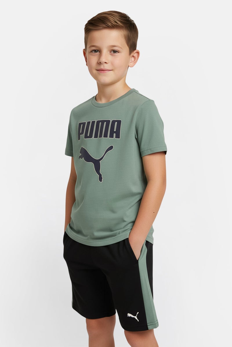 PUMA Kids Boy 2 Pieces Sportswear Fit Short Sleeve Outdoor T-Shirt And Shorts Set, Multicolor - Image 1