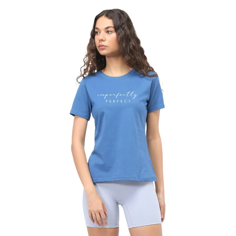NOBERO Graphic Print T-Shirt for Women in Blue