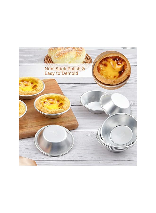 S-TOP 25 Pack Egg Tart Molds, Puto Molder Cookie Steamer Dessert Molds, Small Aluminum Nonstick Pans Pie Molds for Baking Pies Cupcakes Mini Cakes Puddings Jellies - Image 3