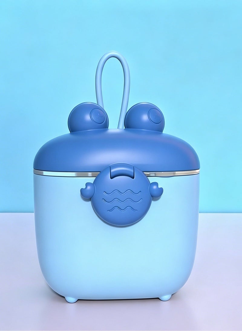 Baby Milk Powder Container with Spoon and Leveler, Blue，500ml - Image 1