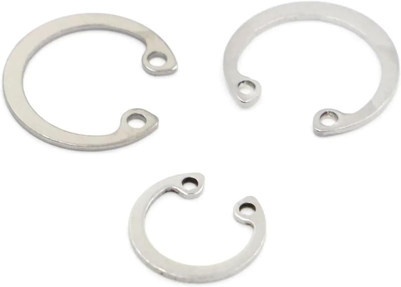 Retaining Rings, C Type Internal Circlip Retaining Rings for Hole Stainless Steel Black 65 Manganese(304 Stainless Steel,M24 10pcs) - Image 1